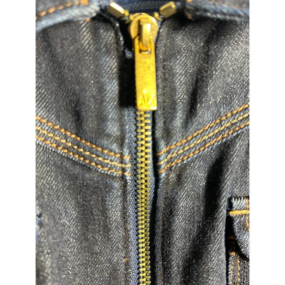 Armani Exchange Jean gold Zip Jean Dress  Size 10 - Picture 8 of 14